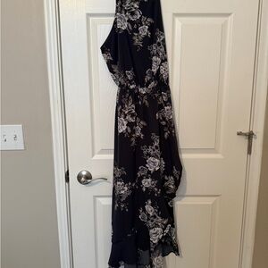 Floral Black and White Dress